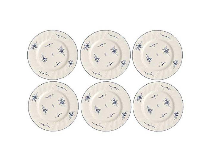 Villeroy & Boch Vieux Luxembourg Frühstücksteller 6er Set 20cm weiß blau