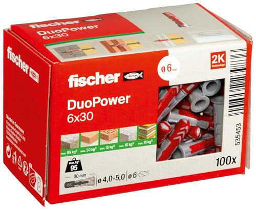 Fischer DuoPower universele plug 6 x 30 mm, 100 stuks