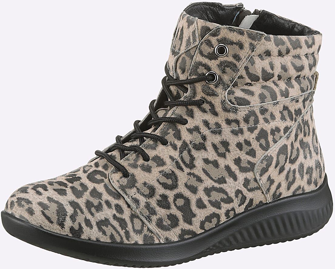 Stiefelette JOMOS, Damen, Gr. 37, Textil, beige (elfenbein, bedruckt), Nubukleder, Schuhe Stiefelette elfenbein, bedruckt 37, Textil