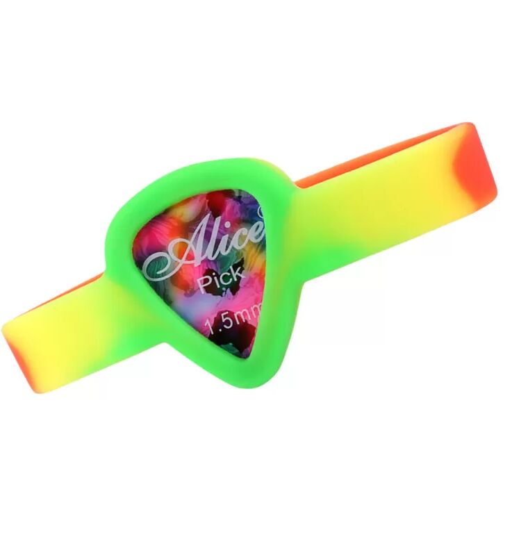 INF Porte-médiators de guitare, bracelet porte-médiators pour guitaristes Vert
