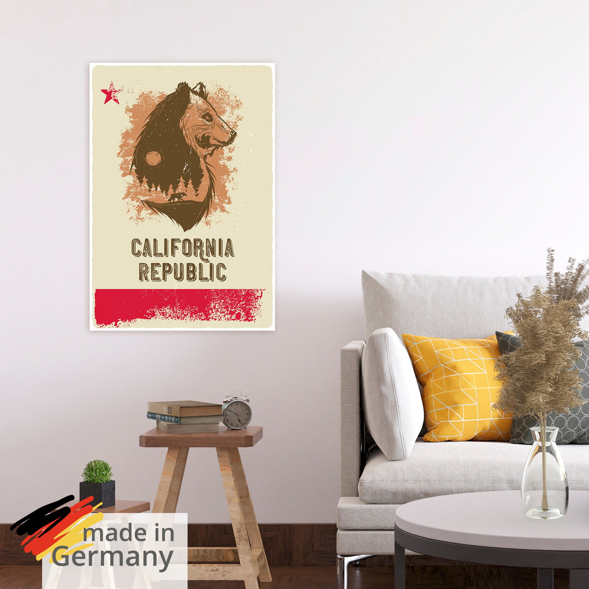 Wandbild ARTLAND "Kalifornische Republik", braun (farbe bild(er): naturfarben), B:90cm H:130cm, Bilder, Wandbild, als Alubild, Leinwandbild, Poster, Wandaufkleber in verschied. Grössen farbe bild(er): naturfarben B/H/T: 90cm x 130cm, Kunstdrucke & Poster 