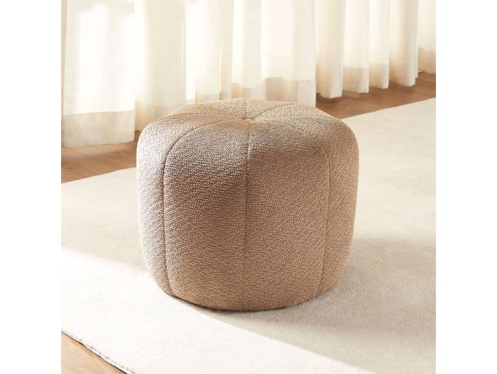 Pouf en tissu places marron