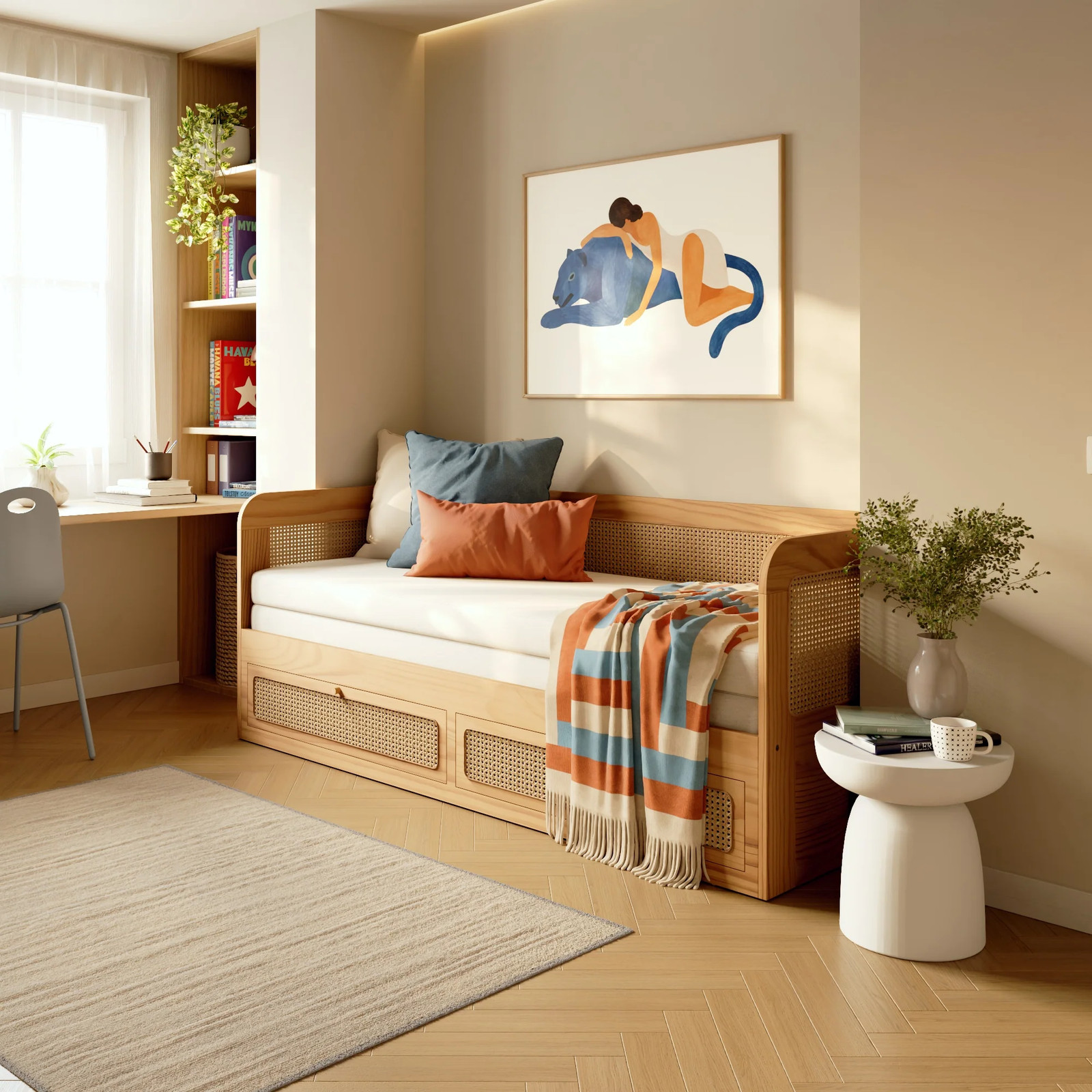 Hypnia Uitschuifbed Maya met lades
