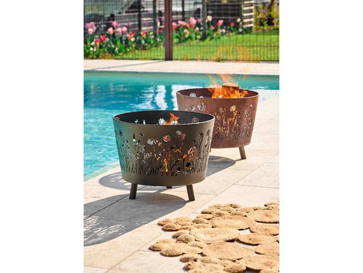 Ambia Home Feuerstelle, Schwarz, Metall, konisch, 40 cm, Freizeit & Co, Haus & Garten