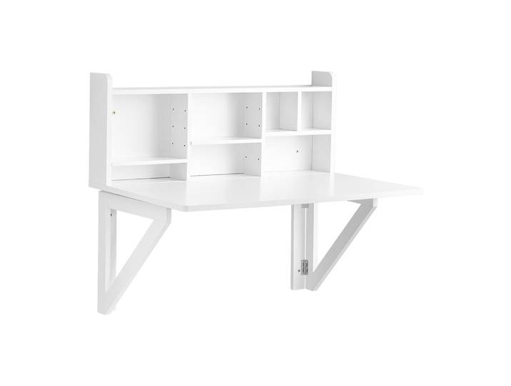 Table murale rabattable effet bois blanc