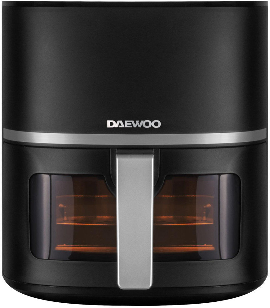 Daewoo 1600W 5.5L Air Fryer With Viewing Window Grill Warm Reheat Defrost 10 Cooking Presets Black 5.5L