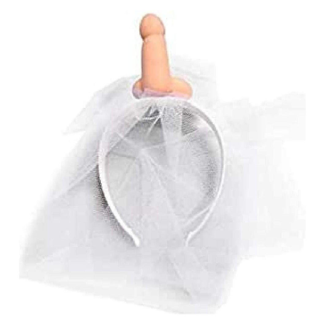 Diablo Picante Weisser Brautschleier mit Penis (D-239897)