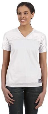 Augusta Sportswear 250 Women's Junior fit Stadium Replica Football Jersey T-Shirt in White size Large   Polyester