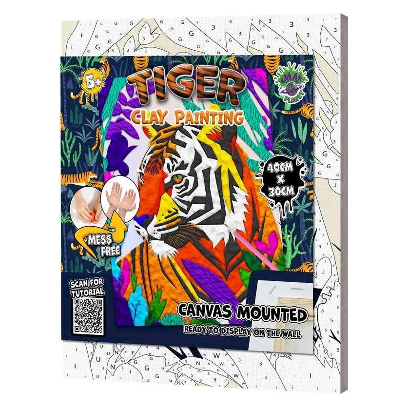 Splat Planet Clay painting on canvas 30x40cm - Tiger (777683) (777683)