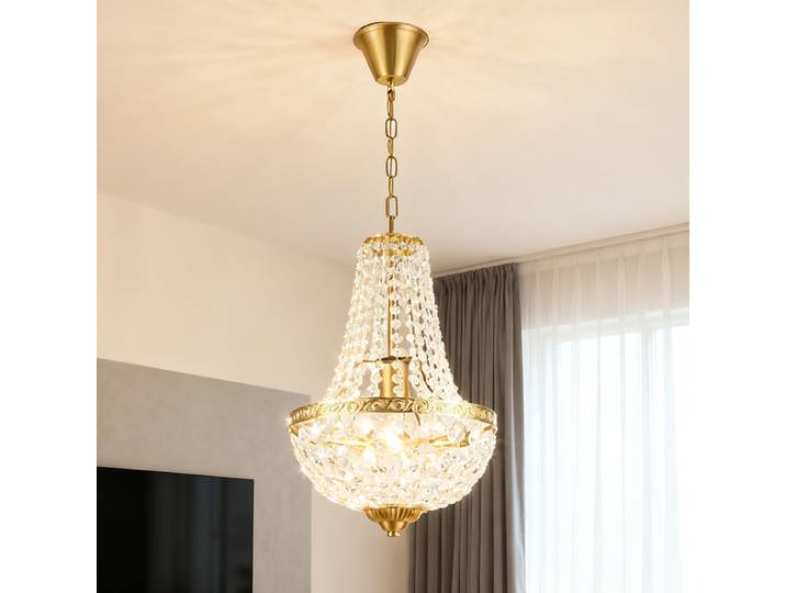 Lustre en cristal Vintage de qualité supérieure, LED dorées, lampes suspendues au plafond industriel, décoration de salle à manger, salon, chambre à coucher