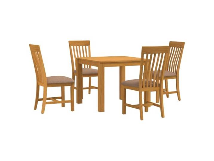 PUGYNBK 5-teiliges Esstisch-Set, Grau, massive Eiche Gepolsterte Sitze, minimalistisches Design, stabile Beine, einfache Montage, feuchtes Tuch
