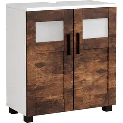 VCM, Waschbeckenunterschrank, Holz Badschrank Badunterschrank Nilari (60 x 29 x 60 cm)
