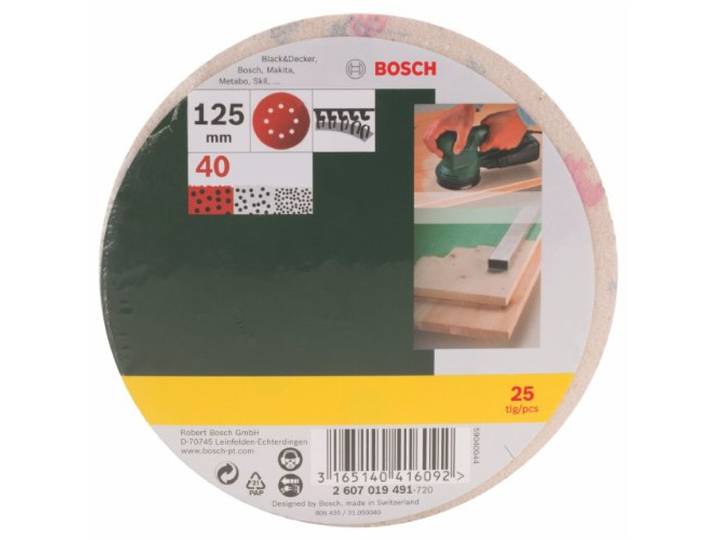 Bosch DIY schuurblad, verschillende materialen voor excenterschuurmachines korrel 40