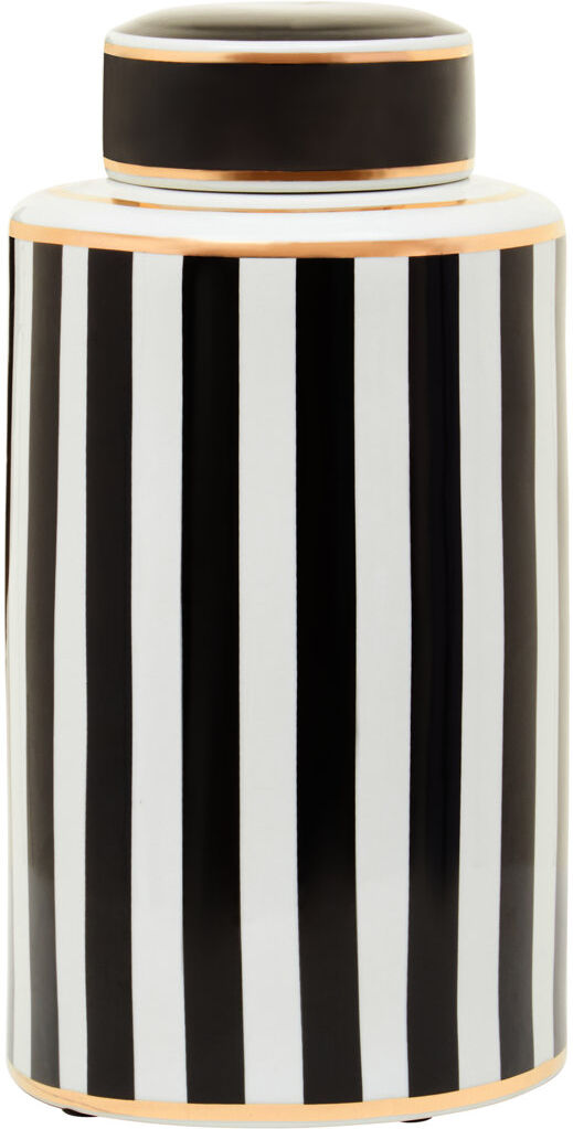 Canora Grey Aleily Decorative Jar 1 White;Black 40 H x 20 W x 20 D cm