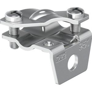 OBO Erdungsklemme 5051509, aus Stahl, Schraubmontage (2x M6), für Rundleiter bis 60 mm²