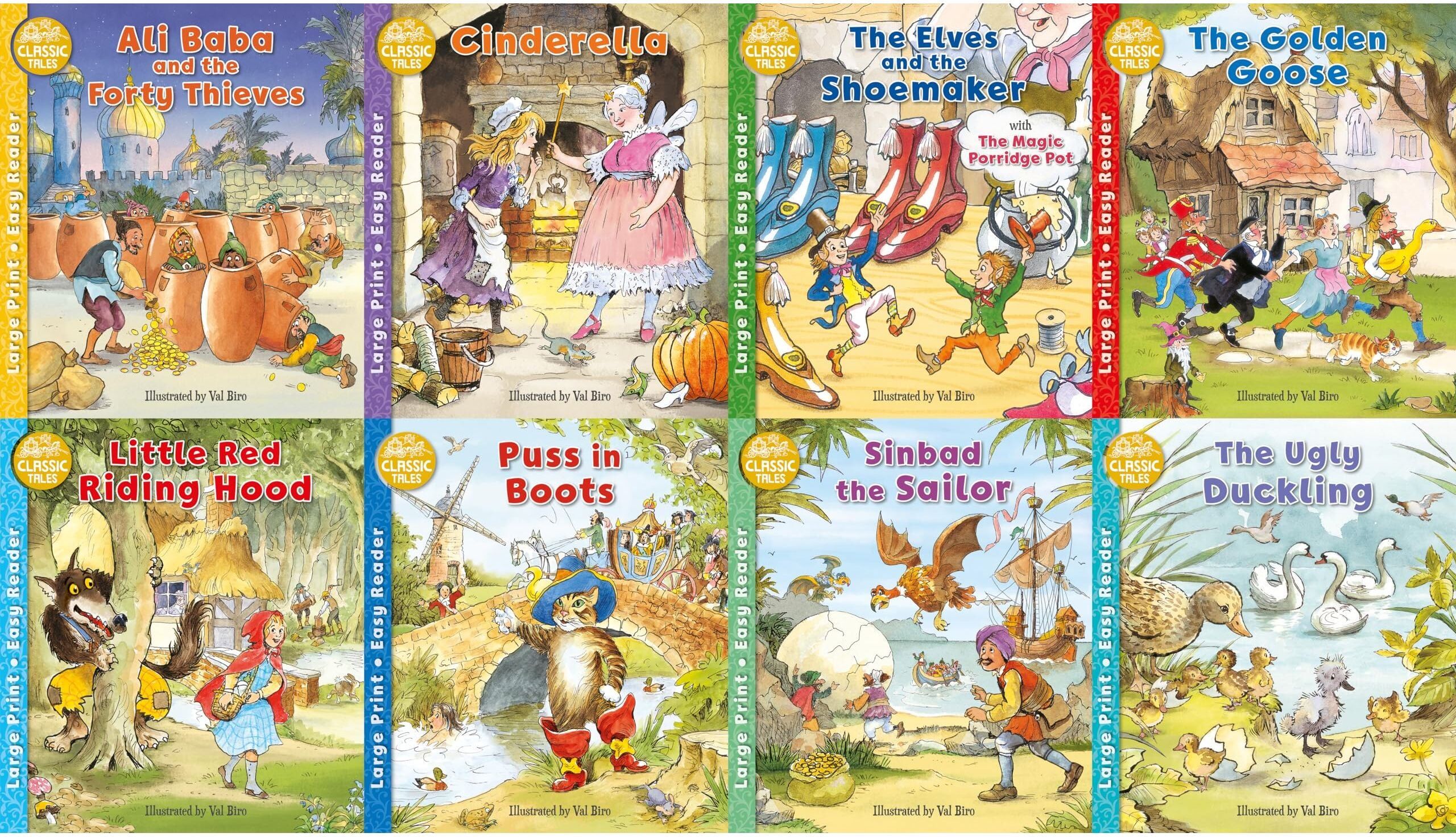 Award Publications Classic Tales: Fairy Tales, Folk Tales & Myths for Children – 8 Story Books Collection Set   Cinderella, Little Red Riding Hood, Puss in Boots, Sinbad