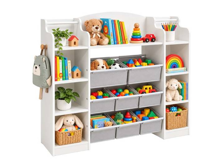 Relaxdays Regal Kinderzimmer mit 8 Boxen