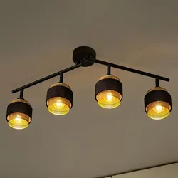 Osram 4-er Decor Hornet Deckenstrahler in Schwarz / Gold mit E14 Leuchtmittel für warmweißes Licht - 2 Arme und einzelne Köpfe schwenkbar
