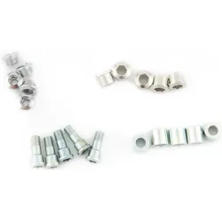 Stronglight Kettenblattschraube silber mit Muttern und Distanzringen zur Befest