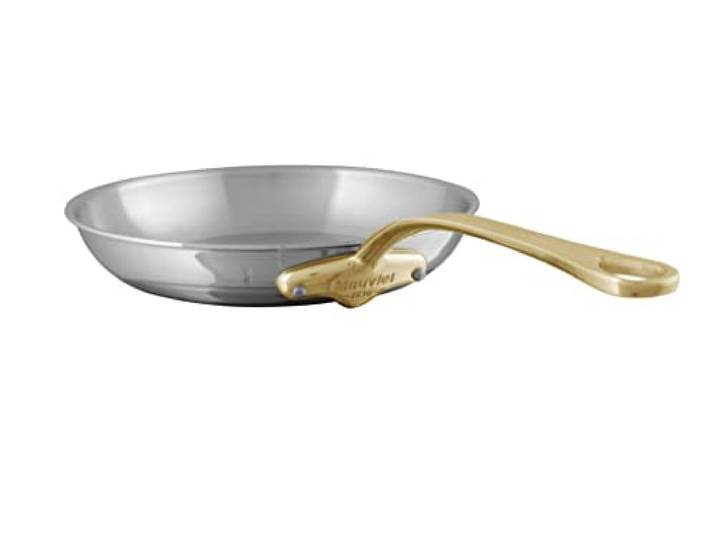 Mauviel M'Cook BZ 5-lagige Bratpfanne aus poliertem Edelstahl mit bronzefarbenem Griff, 25,9 cm, hergestellt in Frankreich
