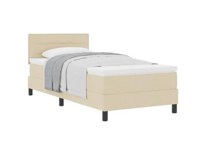 vidaXL Boxspringbett mit Kissen mit Kopfteil Creme 90 x 190 cm Stoff Perfekt für verschiedene Schlafpositionen, Mittlere Festigkeit für ausgewogene Unterstützung, Bietet zwei Höhenoptionen