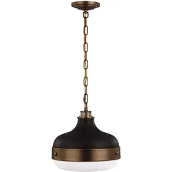 Elstead Lighting, Pendelleuchte, Cadence Hängeleuchte E27 2-fach Dunkles antikes Messing, mattschwarz (E27)