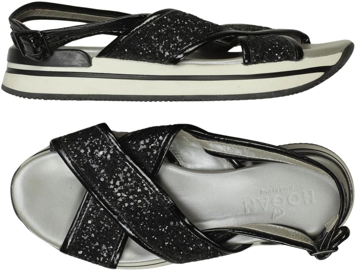 Hogan Damen Sandalen, Schwarz, Gr. EU 36, kein / Etikett - Second Hand