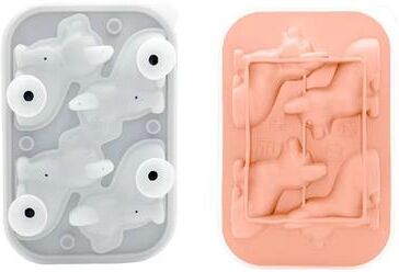 Inspired Finds 3D Corgi Silicone Ice Tray With Lid BPA Free Ice Block Mold For Cocktails & Drinks pink