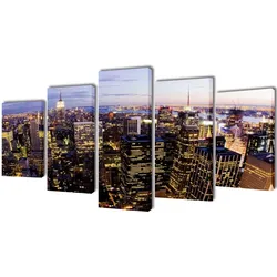 vidaXL Bilder Dekoration Set Vogelperspektive auf York 200 x 100 cm