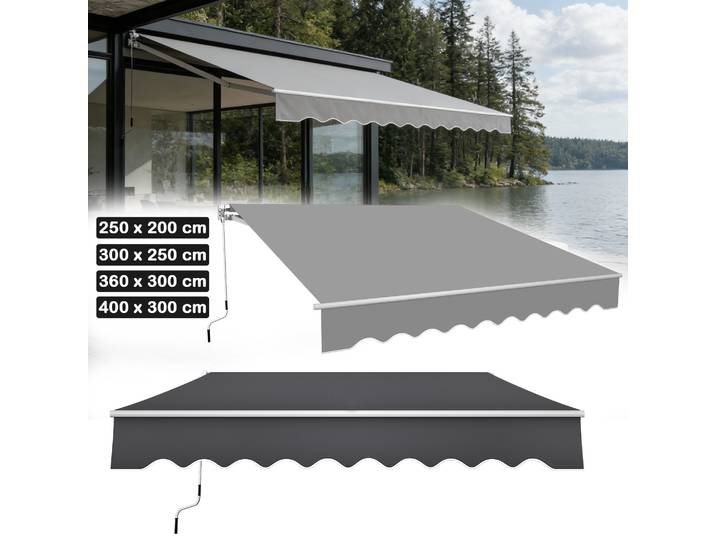 Auvent rétractable, auvent de balcon en aluminium avec manivelle, auvent pare-soleil à bras articulé pour patio et balcon
