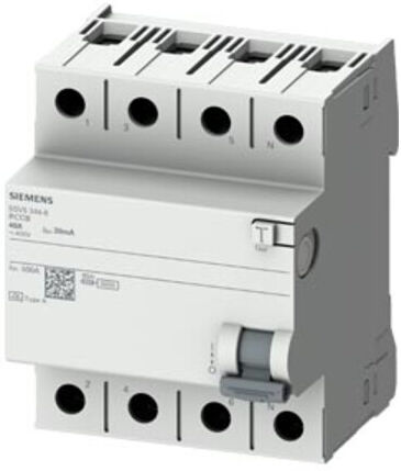 Siemens Disjoncteur différentiel Type A 5SV5344-6KL 30mA 40A (5SV53446KL)