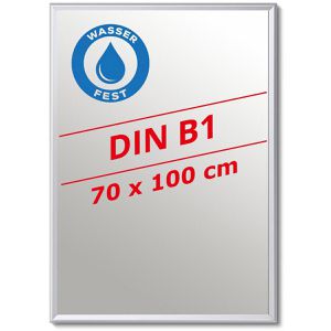 Böttcher-AG Klapprahmen Waterpro, 25 mm Profil, DIN B1, silber, Aluminium, wetterfest