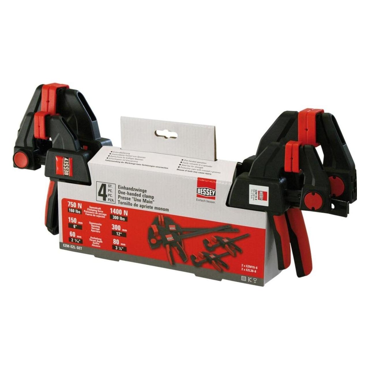 Bessey Einhandzwingen-Set (300 mm) (EZM-EZL-SET)