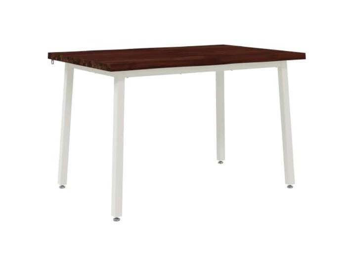 Roanoer Esstisch Massivholz Akazie 90x55x75cm Holztisch 2 Personen Kompakter Küchentisch für kleine Esszimmer mit echter Baumkante und verstellbaren Füßen gegen Wackeln.