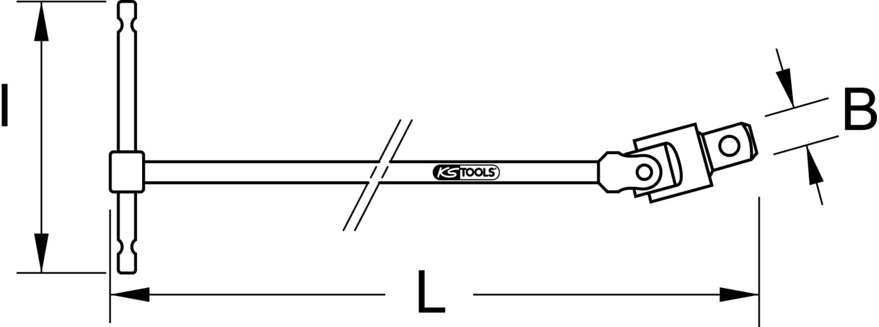 KS Tools BRONZEplus T-Gelenkschlüssel 3/4" 560 mm (963.3463)