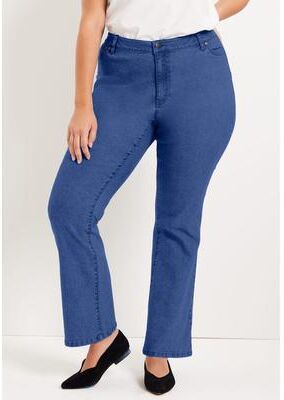 Plus Size Women's Curvie Fit Bootcut Jeans by June & Vie in Medium Blue (Size 32 W)