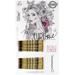 Eurostil Cabello Caja De Clips Doble Onda Bronze 24un