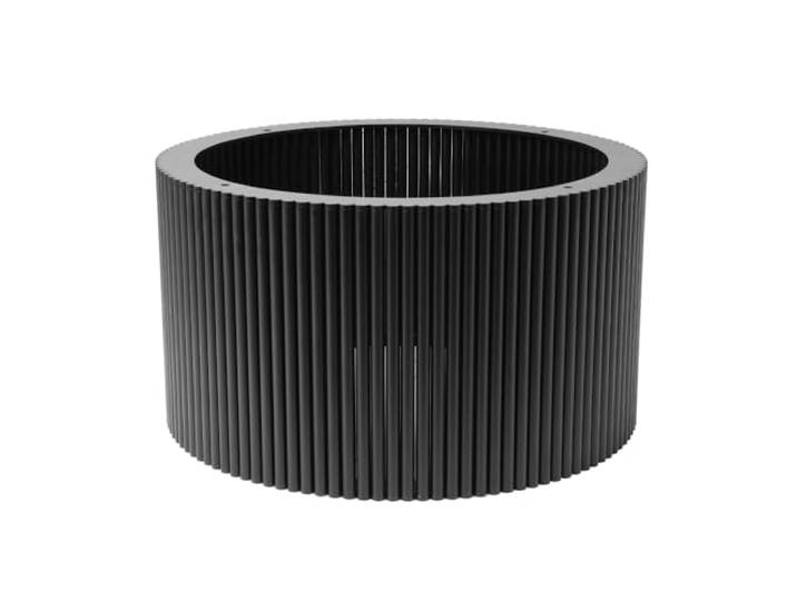 woplus Metall Tischgestell Rund Schwarz mit Riffelstruktur – Ohne Platte (Größ ⌀60 cm)