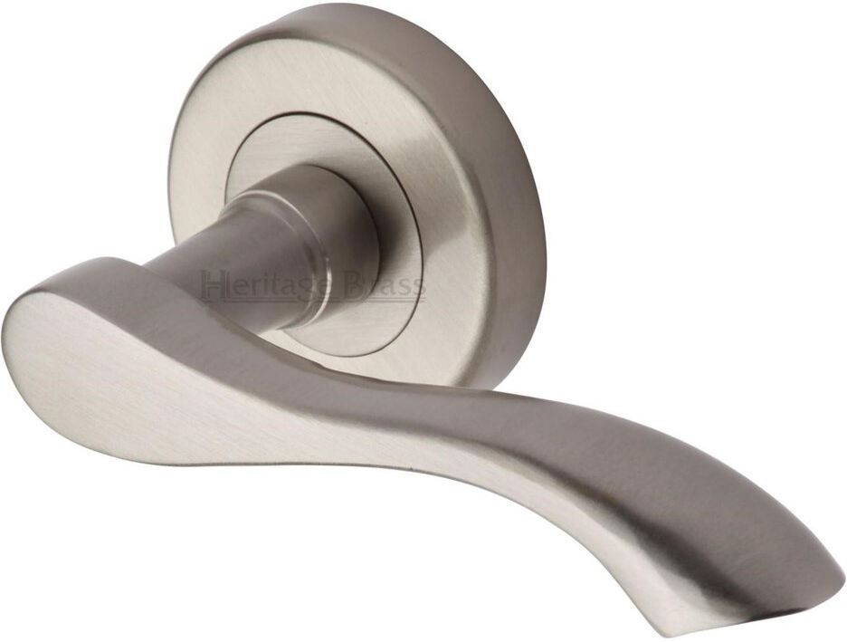 Heritage Brass Algarve Door Handle Kit Satin Nickel 5.3cm H X 5.3cm W