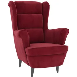 Décoshop26 - Moderner und stilvoller Lounge-Sessel aus besonders bequemem bordeauxrotem Samt DEC028671 DEC028671
