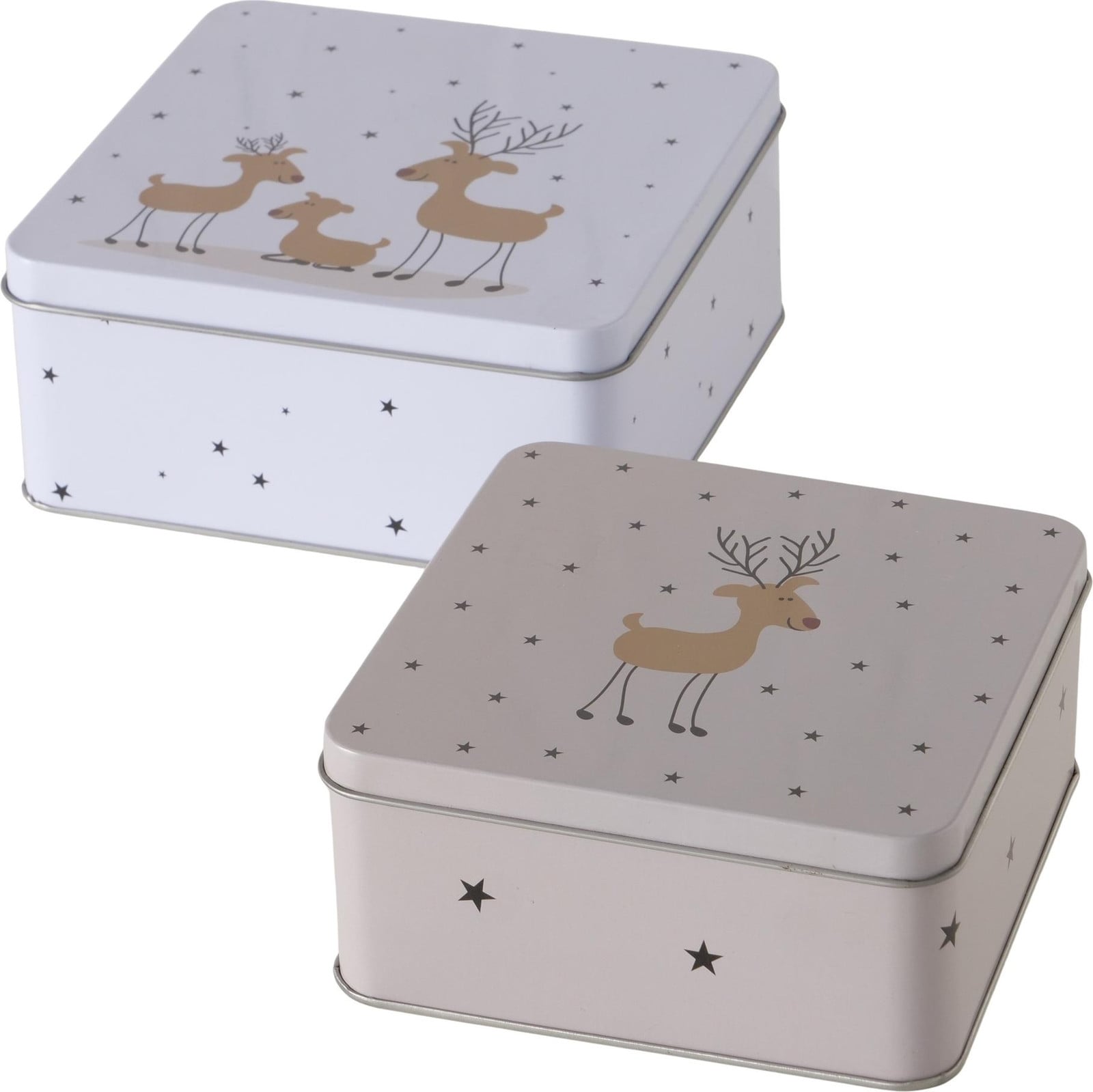 Boltze TIMBA metalen koekjesdoos, 2 stuks