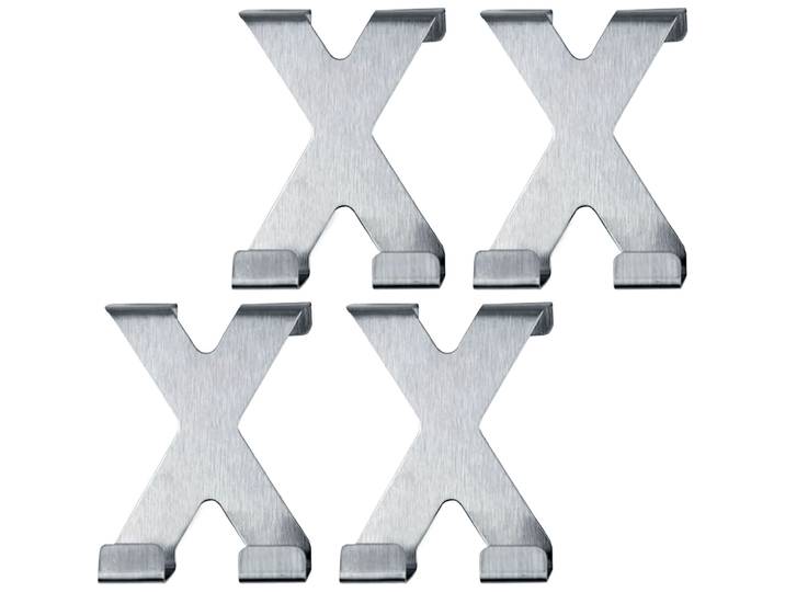 Doppeltürhaken X-Form Edelstahl, 4er Pack
