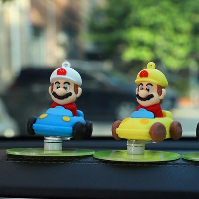 Uplifted Finds "Super Mario Kart ""Drifting"" Dashboard Kinetic Ornament yellow Blue Mix"