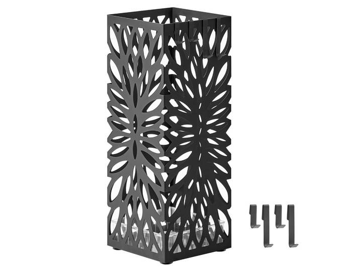 Schirmständer, Schwarz, Metall, 15.5x41x15.5 cm, Tropfschale, Garderobe, Schirmständer