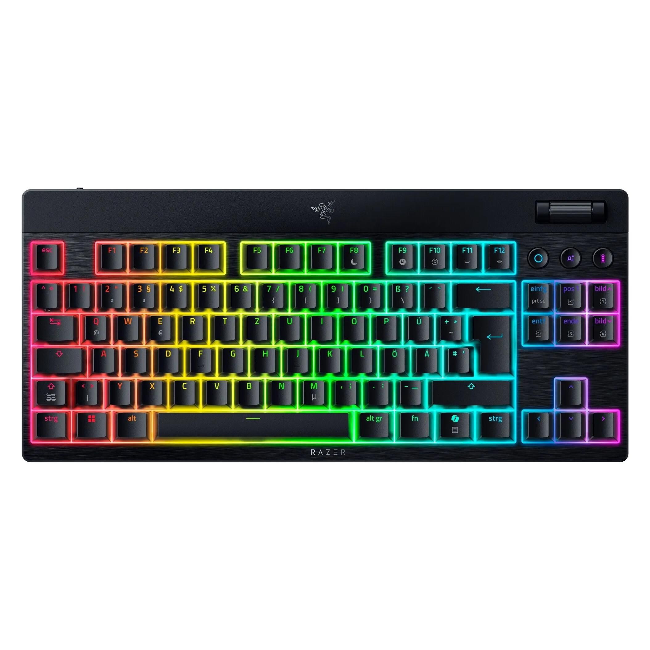 Razer BlackWidow V4 Low-Profile TKL HyperSpeed (DE, Kabelgebunden, Kabellos) (RZ03-05450900-R3G1)