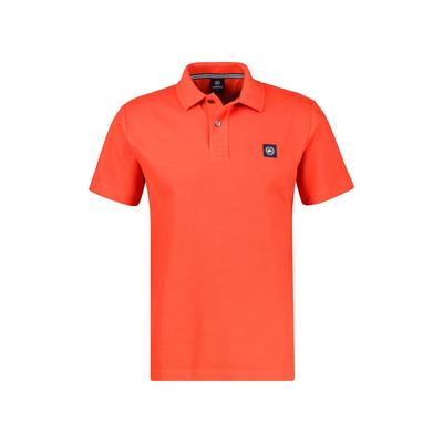 Poloshirt LERROS "Poloshirt mit Waffelstruktur, grosse Größen", Herren, Gr. 5XL, vivid rot, 100% Baumwolle, ohne Ausschnitt, Shirts