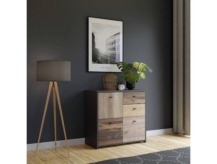 Buffet Yolem 77 cm 77 x 77 x 30cm Marron/Noir