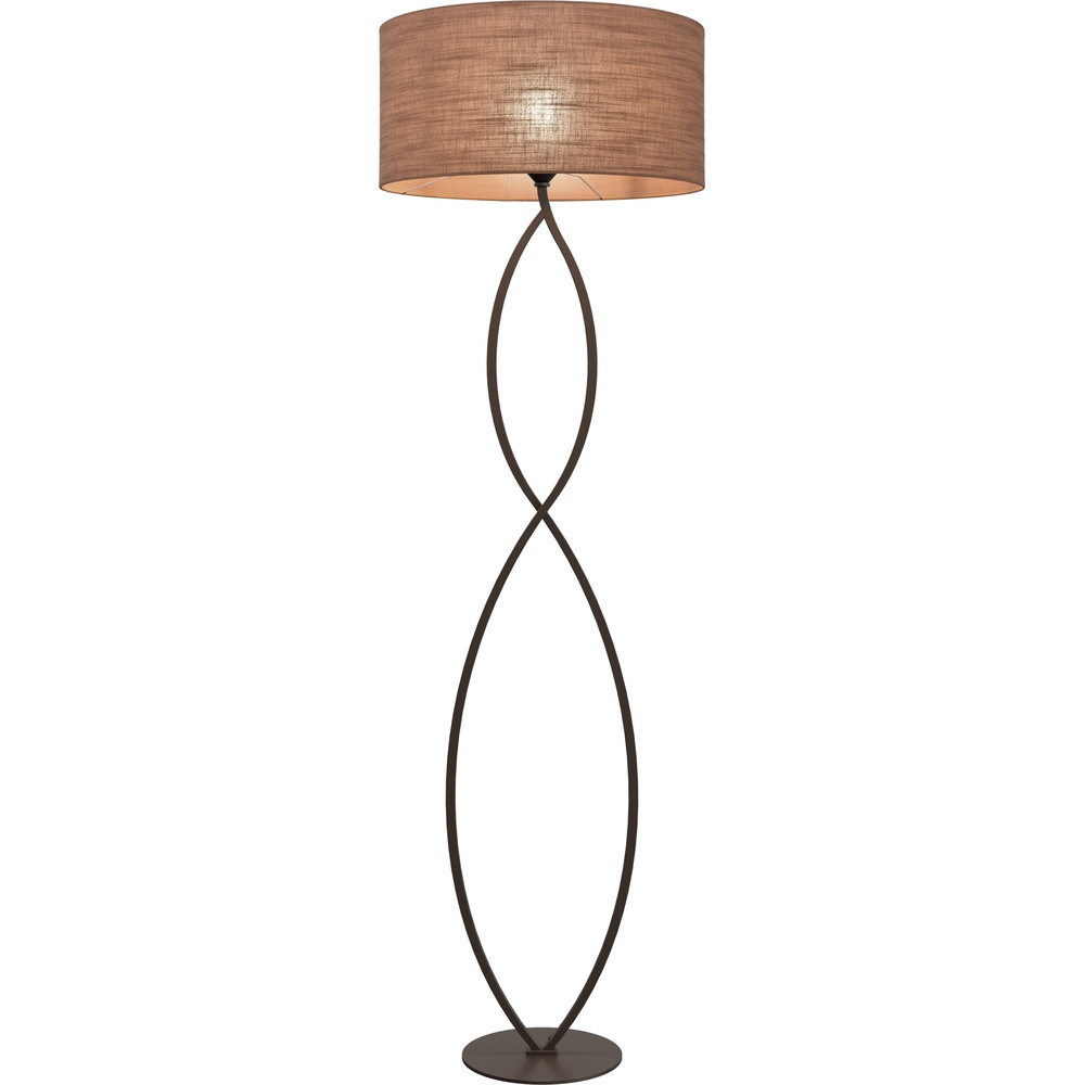 Masterlight Vloerlamp Terry Duno cacao met stoffen kap