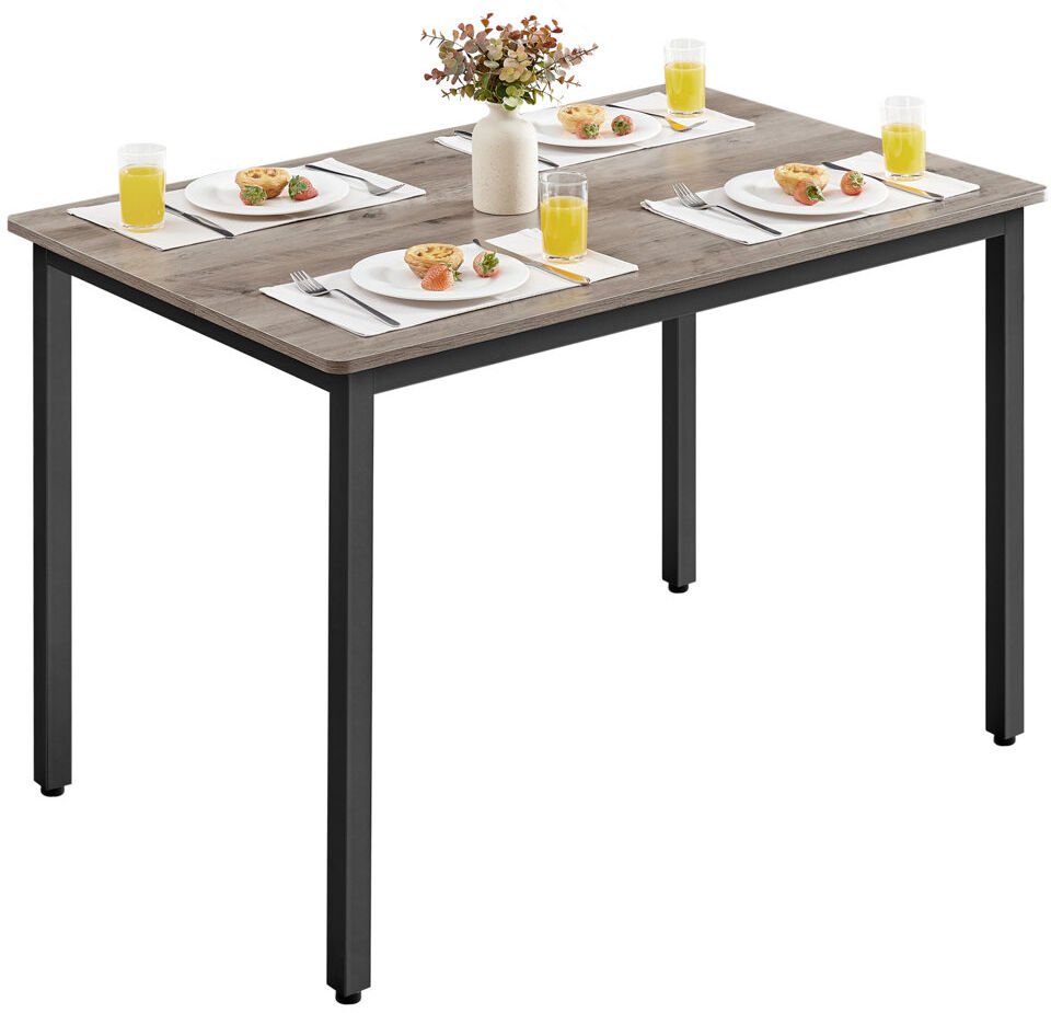 Borough Wharf Adrey Rectangular Dining Table with Steel Base Greige