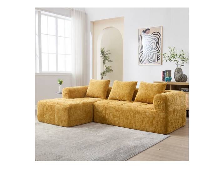 STILVORA Sofa mit bettfunktion,schlafsofas wohnzimmer,sofa l-form mit relaxfunktion, Perfekt für Entspannung & Nickerchen